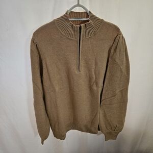 Men's Tan Half-Zip Sweater
